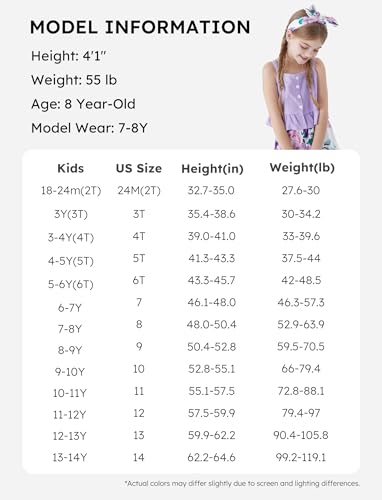 PATPAT Girls 2 Pieces Skirt Set Solid Color Tank Top and Floral Print Skirt Outfits Summer Clothes Sets for Girls, 4-5 Years