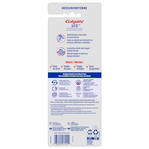 Colgate 360 Advanced Optic White, 4pk, Medium