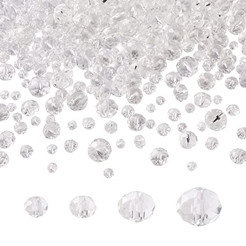 Cheriswelry 20Pcs Faceted Glass Beads Printed Rondelle Crystal Bracelet Spacer Beads 10 Colors 12x9mm for DIY Necklace Earring Craft Jewelry Making