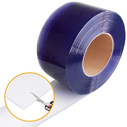 VIZ-PRO Standard Clear PVC Smooth Curtain Strip Door Bulk Roll, 50' Length x 16" Width x 0.16" Thick