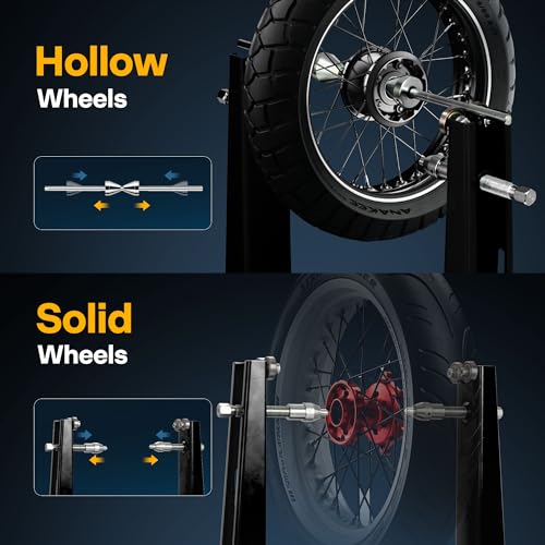 VIVOHOME Motorcycle Wheel Balancer & Truing Stand, Spin Static Truing Stand and Tire Balancing Tool for Most Motorcycles and Sport Dirt Bikes with Adjustable Centering Cones, and Truing Pointer, Black