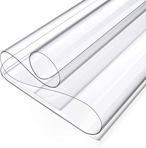 Oterri Clear Writing Desk Pad, 20’’x40” Heat Resistant Waterproof PVC Round Edge Durable Desk Protect Mat, Anti-Static Writing Mat Table Protector