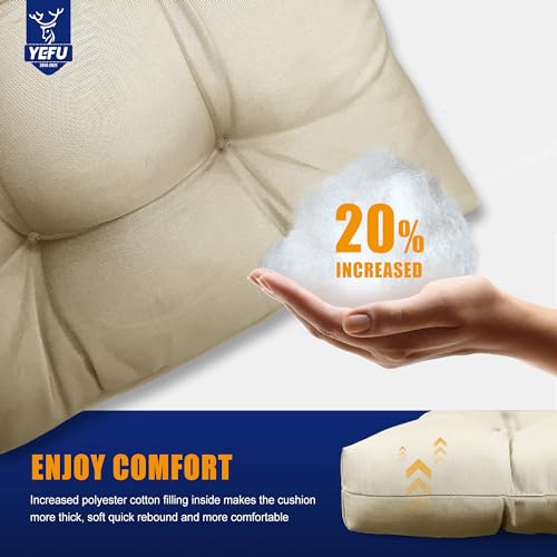 YEFU Adirondack Chair Cushion, Rocking Chair Cushions High Back, Thickened Patio Chair Pad for Indoor and Outdoor, 49x20x5 Inch, Beige