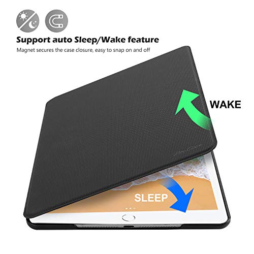 ProCase Smart Cover for iPad 9.7 (2018 & 2017, Old Model) / iPad Air 2 / iPad Air Case, Slim Stand Protective Folio Case for iPad 9.7 Inch 5th/6th Generation, Also Fit iPad Air 2 / iPad Air -Black