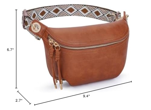 Fanny Pack Crossbody Bags for Women Vegan Leather Belt Bag Waist Pack Causal Chest Bum Bag With 2 Straps Nude Pink