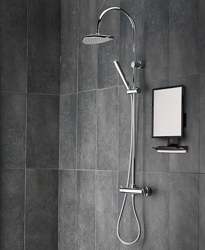 ToiletTree Products Fogless Shower Mirror - Anti-Fog Mirror - Adjustable Shaving Mirror with a Squeegee - Rust-Proof, Impact-Resistance Bathroom Shower Mirror - Tall