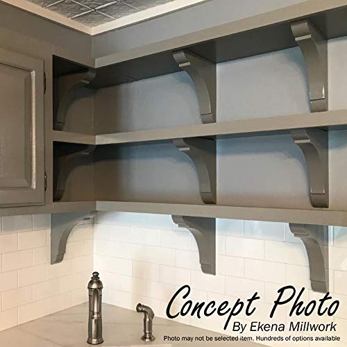 Ekena Millwork BKTW02X06X08TMRW Medium Thompson Wood Wood Brackets, 2 1/2"W x 6"D x 8"H , Rubberwood