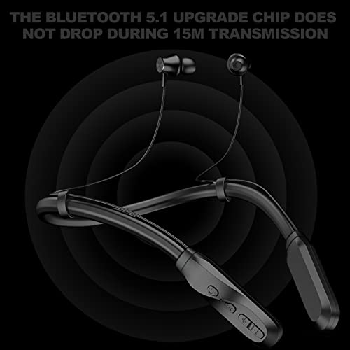 Nepartak Wireless Bluetooth Headphones with 120 Hours Playback, Built-in Mic, in-Ear Design, Stereo Bass, Noise Reduction, Waterproof Sports Neckband Headset