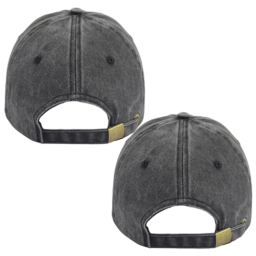 2PCS Grandpa Grandma Hats for Men Women, New Parents Gifts,Adjustable Embroidered Grandparents Day Baseball Cap Couples Birthday from Grandchildren Black