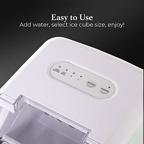 Igloo Electric Countertop Ice Maker Machine - Automatic and Portable - 26 Pounds in 24 Hours - Ice Cube Maker - Ice Scoop and Basket - Ideal for Iced Coffee and Cocktails - Aqua