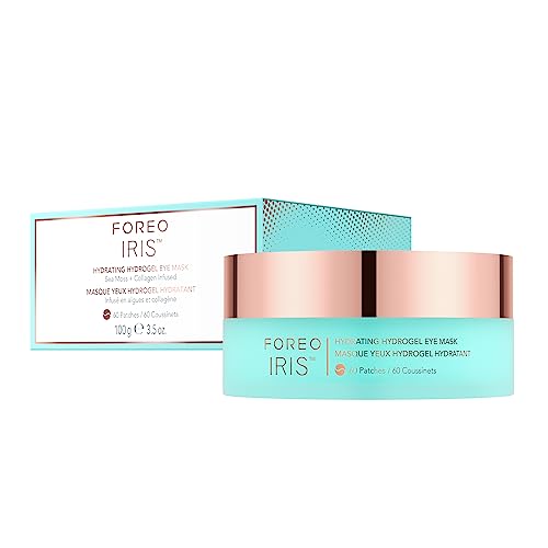 FOREO IRIS Hydrating Hydrogel Eye Mask - Dark Circles Under Eye Treatment for Women & Men - Puffy Eyes Treatment - Hydrating & Refreshing - Vegan - All Skin Types - 60 Under Eye Patches