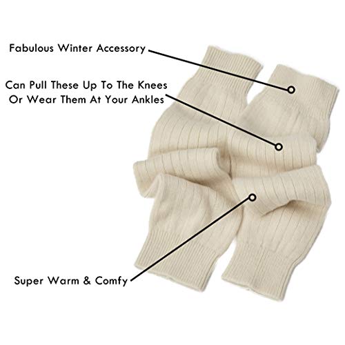 Cashmere Boutique Long Leg Warmers for Women and Girls ā Perfect for Any Occasion, Stylish, Fancy, Super Warm & Comfy Winter Leg Warmer Socks - Black, One Size