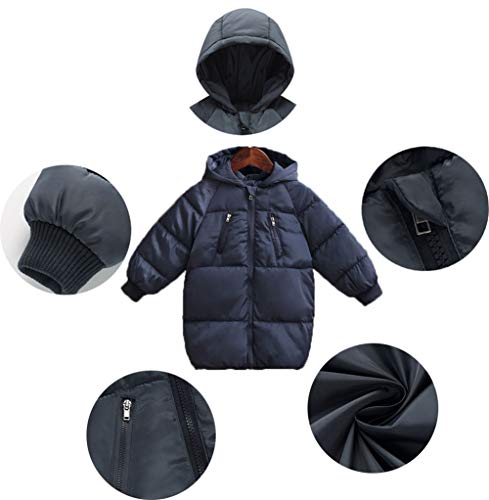 LANBAOSI Baby Boys Girls Winter Coat Toddler Kids Warm Hooded Jacket Outerwear Black