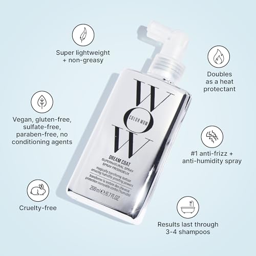 COLOR WOW Dream Coat Supernatural Spray, 1.7 fl oz – Keep Your Hair Frizz-Free and Shiny No Matter the Weather with Award-Winning Anti-Humidity Spray
