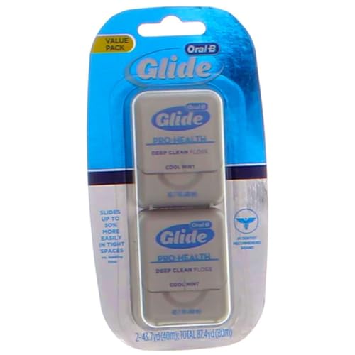 Oral-B Glide Pro-Health Deep Clean Dental Floss, Cool Mint, 40 m, Pack of 2
