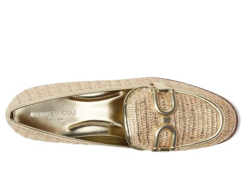 Kenneth Cole Women's Women's Linda BIT Loafer, Soft Gold Raffia, 11