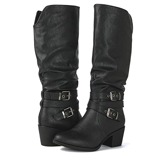 GLOBALWIN Women's Black Cowboy Cowgirl Boots Western Boots Women 6M