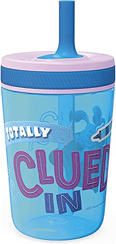 Zak Designs 15oz Blue's Clues Kelso Tumbler Set, Leak-Proof Screw-On Lid with Straw Made of Durable Plastic and Silicone, Perfect Bundle for Kids, 1 Count (Pack of 1)