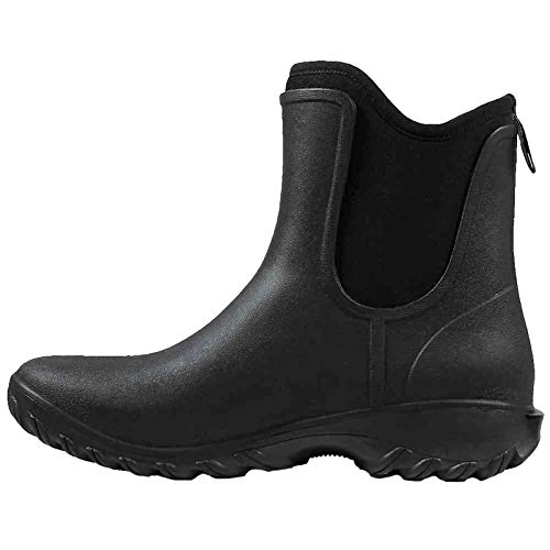 Bogs Women's Sauvie Slip On Boot Waterproof Garden Rain, Black, 6 M US