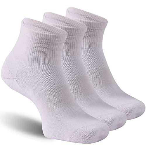 RZTT Merino Wool Socks for Men Athletic Low Cut Socks for Women 9-11 with Arch Support Breathable Soft Wool Ankle Socks,3 Pairs,Large,Brown