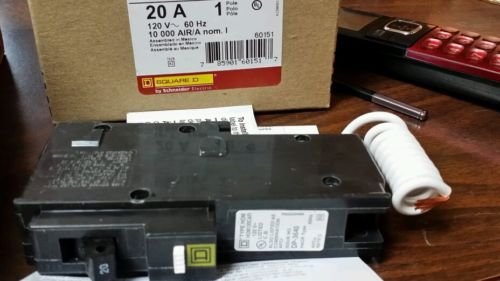 Square D Homeline HOM120CAFI NIB 20 Amp 120 Volt Arc Fault Circuit Breaker NIB