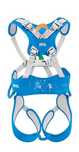 PETZL OUISTITI Kids' Harness - Comfortable, Full-Body Rock Climbing Harness for Children Less Than 30kg/66 lbs - Blue - One Size