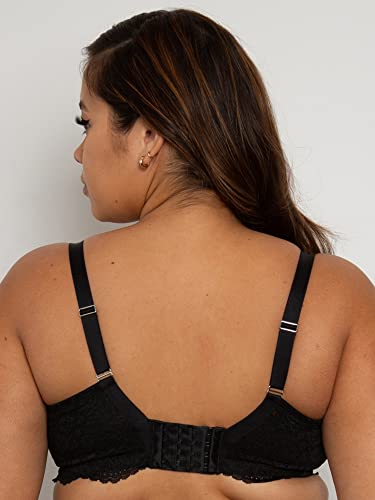 Curvy Couture Women's Plus Size Luxe Lace Wireless Bralette, Olive Night, 4X