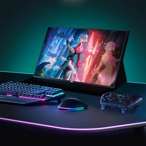 FMC Portable Monitor, 15.6" FHD 1080P Travel Monitor for Laptop, Ultra-Slim HDR IPS Computer Gaming Display, USB-C HDMI Screen Extender with Smart Cover for Laptop PC Phone Mac Xbox PS4/5 Switch