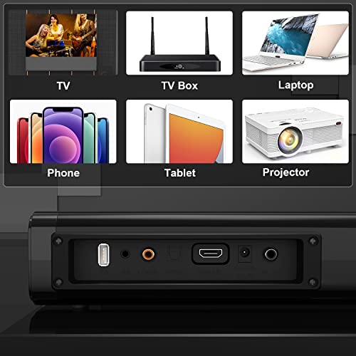 GEOYEAO Sound Bars for TV with Subwoofer, 2.1ch Home Audio Speaker & 3D & 240W Deep Bass Subwoofer Bluetooth 2-in-1 Detachable TV Surround Sound Speaker System