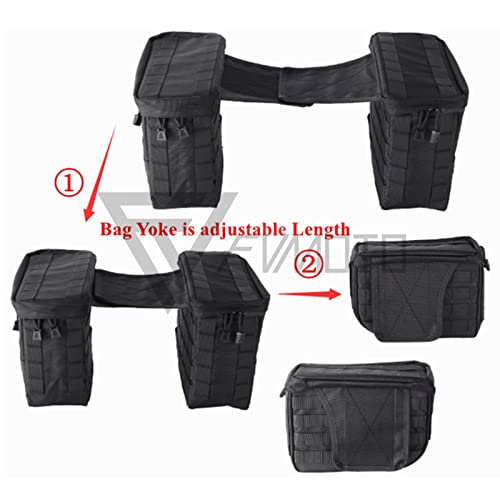 FVMOTO Universal Motorcycle Saddlebags Saddle Bags Luggage Bags Travel Knight Rider Storage Bag Fit For Harley Softail Dyna Super Glide Sportster FXR, 14.5L(3.8 Gallon)