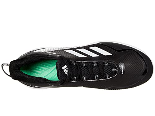 adidas Men's Icon 7 TPU Baseball Shoe, White/Silver Metallic/Black, 13