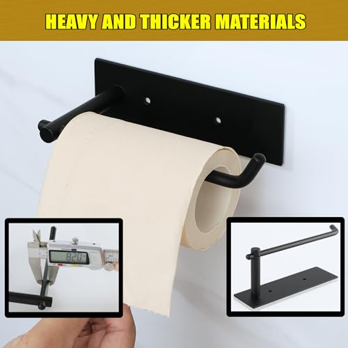 Alise Black Toilet Paper Holder,Bathroom Tissue Holder Toilet Paper Roll Holder Storage Dispenser,SUS304 Stainless Steel Paper Rack,Wall Mount with Self-Adhesive and Screws Drilling,GWLD5180-B