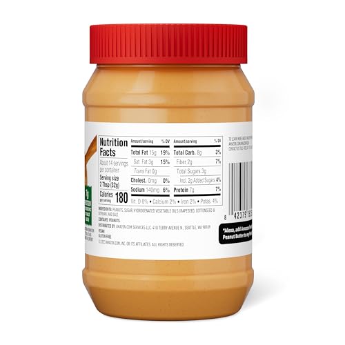 Amazon Fresh, Creamy Peanut Butter, 16 Oz (Previously Happy Belly, Packaging May Vary)