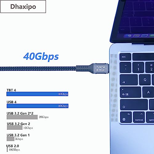 USB 4 for Thunderbolt 4 Cable 0.3m/1FT, 40 Gbps Data transfer with 240W and 4K@144Hz 5K@ 60Hz or 8K@30Hz,Compatible with Thunderbolt 4/3 Cable and USB C,fit for Laptop,Docking,Monitor and more