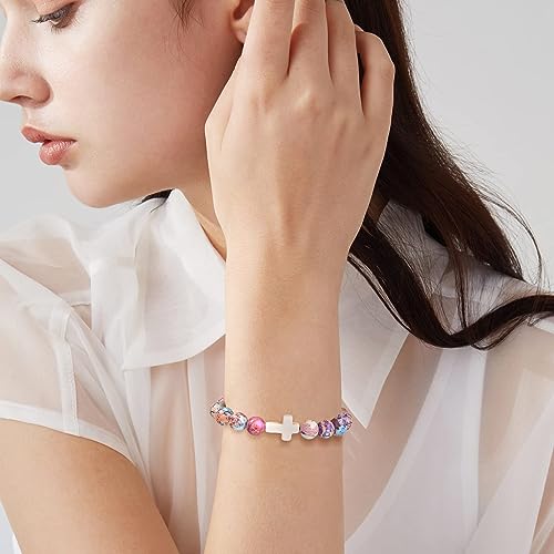 JoycuFF Get Well Soon Gifts for Women Cross Bracelets for Women Christian Religious Gifts