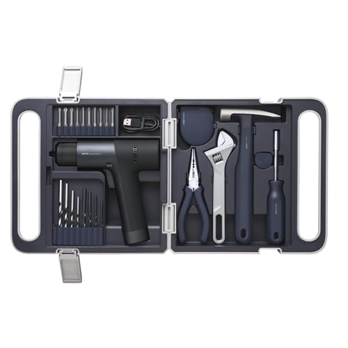 HOTO Cordless Brushless Drill Tool Set, Variable Speed, Hidden Buckle, Unique LED Screen, Intelligent Digital Display, Safe, Exquisite & Practical, High-end Drill Kit for Home/Daily Use