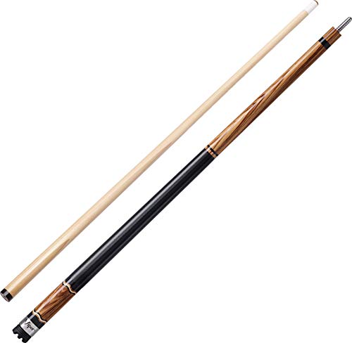 Viper Naturals 58" 2-Piece Billiard/Pool Cue, Zebrawood, 19 Ounce