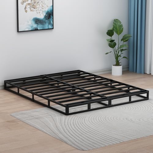 UOMEUR Twin Box Spring 5 Inch Low Profile Box Spring for Twin Bed, 2000lbs Heavy Duty Metal Mattress Foundation Support with Easy Clean Fabric Cover,Non-Slip/Easy Assembly/No Noise (Twin)