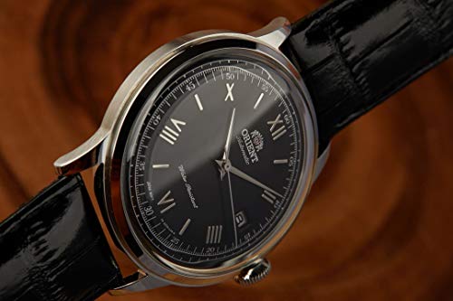 Orient Watches for Men '2nd Gen. Bambino Ver. 2' Contemporary Classic Dress Watch for Men, Japanese Automatic Stainless Steel Mens Watch with Leather Band