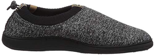 Acorn Women's Explorer Water Repellent Moc Slipper with Adjustable Toggle, Black Heather, Small