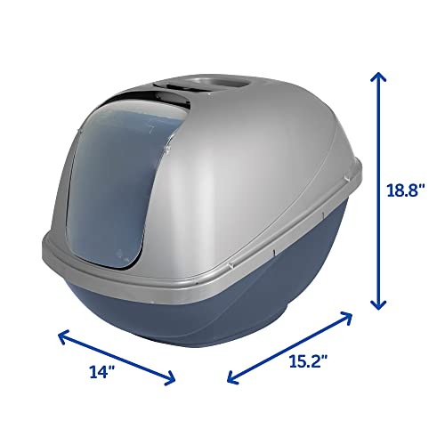 Petmate Basic Hooded Cat Litter Pan, Made in USA, 18.8"L x 15.2"W x 14"H