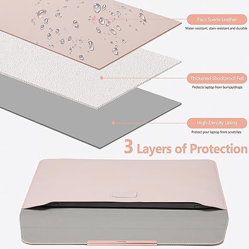 HYZUO 13.3-14 Inch Laptop Sleeve Case with Stand for MacBook Pro 14 M4/M3/M2/M1 2025-2021, MacBook Air/Pro 13.3, 13.8/13.5 Surface Laptop, HP Spectre X360 13/14, Space Gray(Smiley)