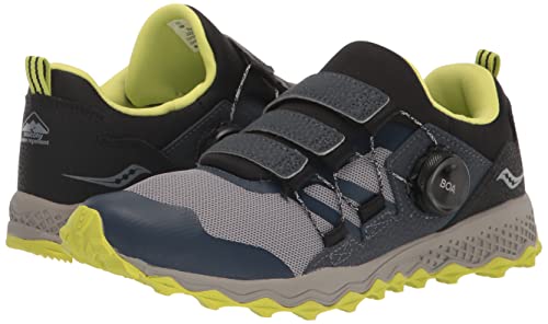 Saucony Peregrine 12 Shield BOA Hiking Shoe, Turq/Pink, 5.5 US Unisex Big Kid