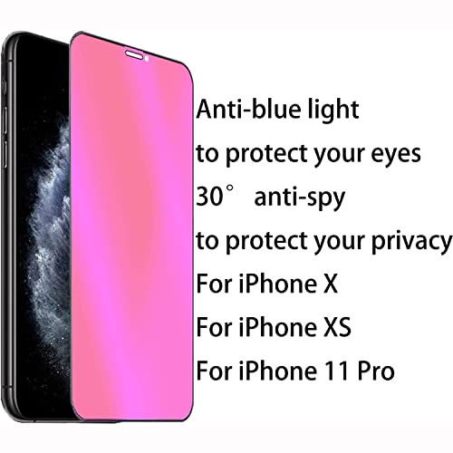 BWEDXEZ 2 Pack Anti-Blue Privacy Tempered Glass for iPhone 15 / iPhone 16 Mirror Anti-Spy Screen Protector Anti-Peeping Film Electroplated Gradient Colorful 6.1 inch