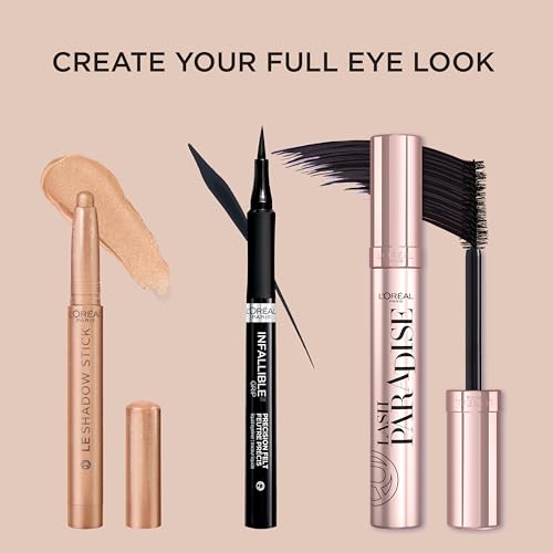 L'Oreal Paris Makeup Le Shadow Stick Eyeshadow, Blendable, Smudge-Resistant, Cream Eyeshadow, 100 Ice Sparkle (Shimmering Silver)
