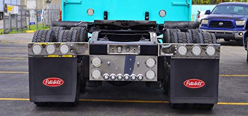 Peterbilt Motors 24" x 24" Heavy Duty 1/4" Thick Rubber Black Semi Truck Mud Flaps-Pair