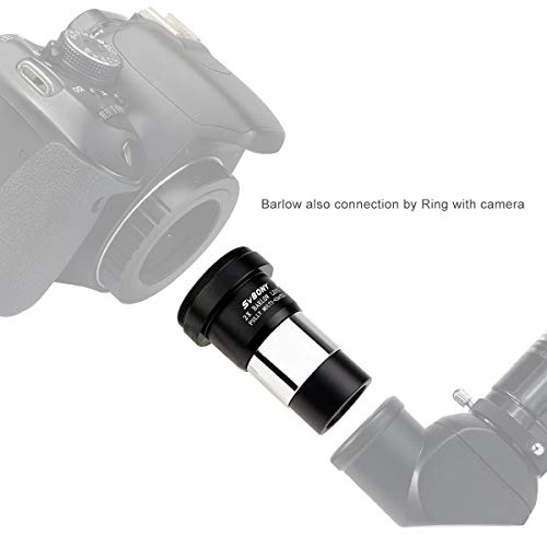 SVBONY Barlow Lens 2X, 1.25 inch Barlow Lens with Multi Coated Broadband Green Film, Telescope Accessories with M42 Thread for Telescope Eyepiece