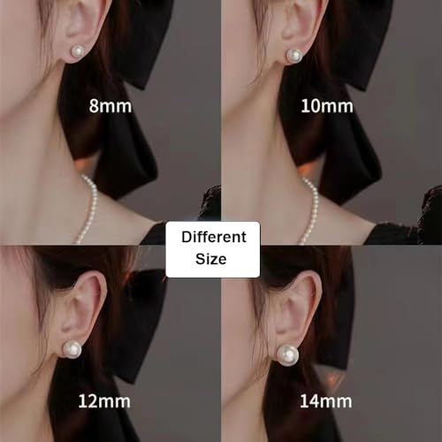 White Pearl Clip on Earrings for Women 10 MM Simple Pearl Clip Stud Earrings Faux Earrings