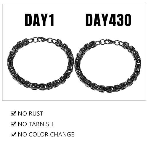 JoycuFF Gifts for Men Gift for Husband Anniversary Birthday Gifts for Him from Wife To My Husband Man Bracelet Stainless Steel Bracelets for Men Gifts for Him Husband Black Mens Bracelets 9 In
