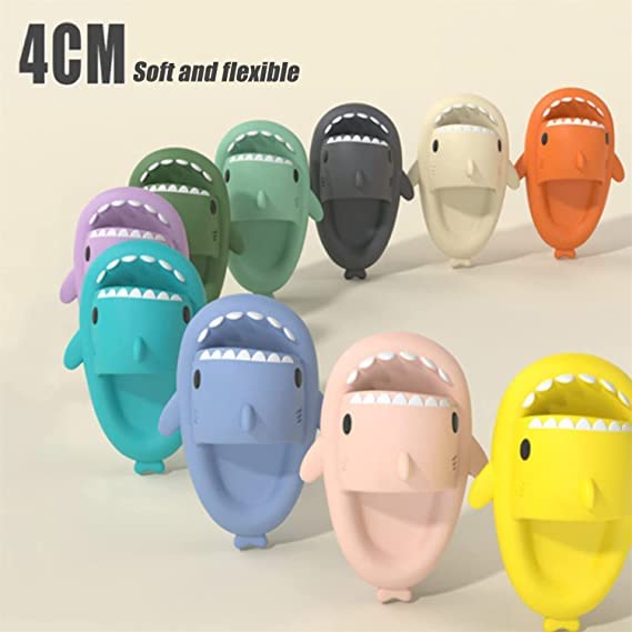 Shark Cloud Slippers, Shark Cute Slides for Women Man,Summer Slipper Sandals for Boys Girls Spa Platform Shoes Non-Slip Beach Open Toe Beach Sandals Shower Couple Shoes (38/39, Orange, numeric_7)